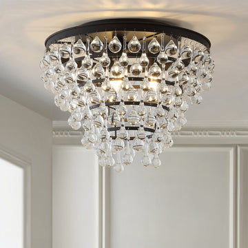 Toronto 16" Metal/Crystal LED Flush Mount - JONATHAN Y